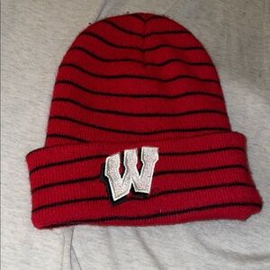 Red and Black Striped Beanie